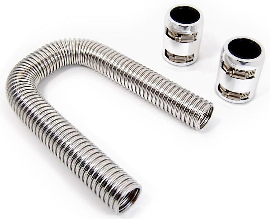 Stainless Steel Radiator Hose Kit, 24" Hose Length with Polished End Caps RPCR73