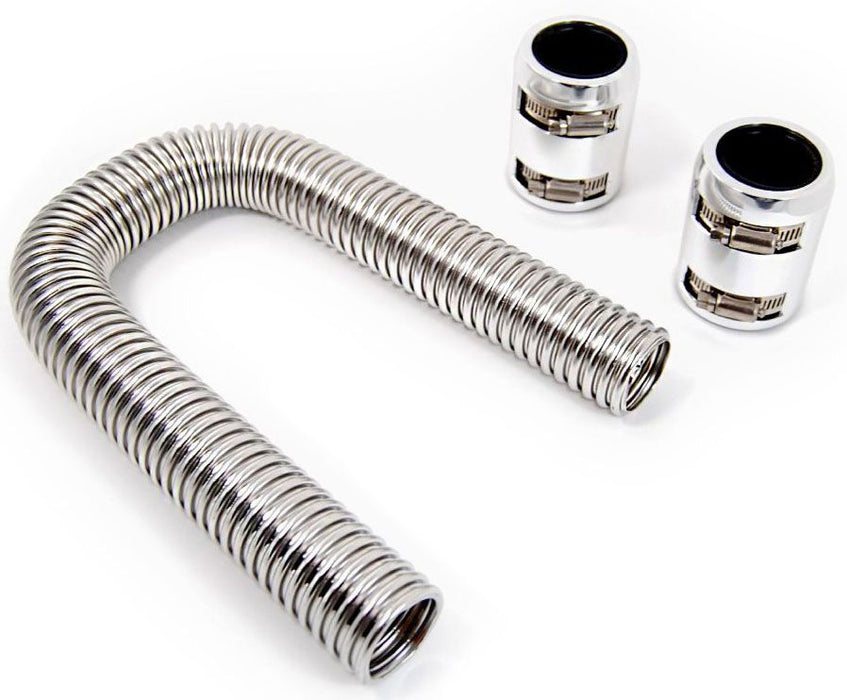 Stainless Steel Radiator Hose Kit, 36" Hose Length with Chrome End Caps RPCR7308