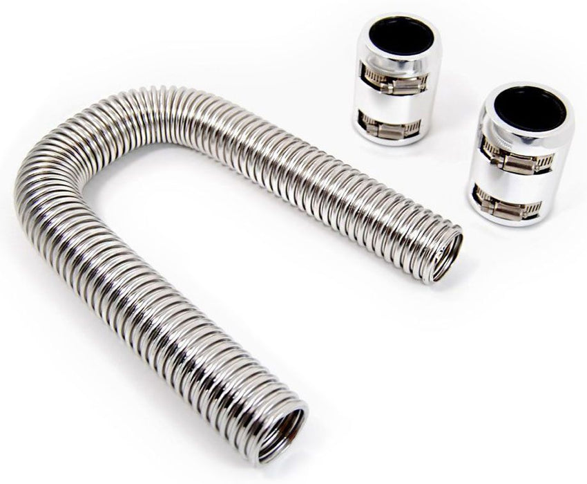 Stainless Steel Radiator Hose Kit, 48" Hose Length with Chrome End Caps RPCR7311