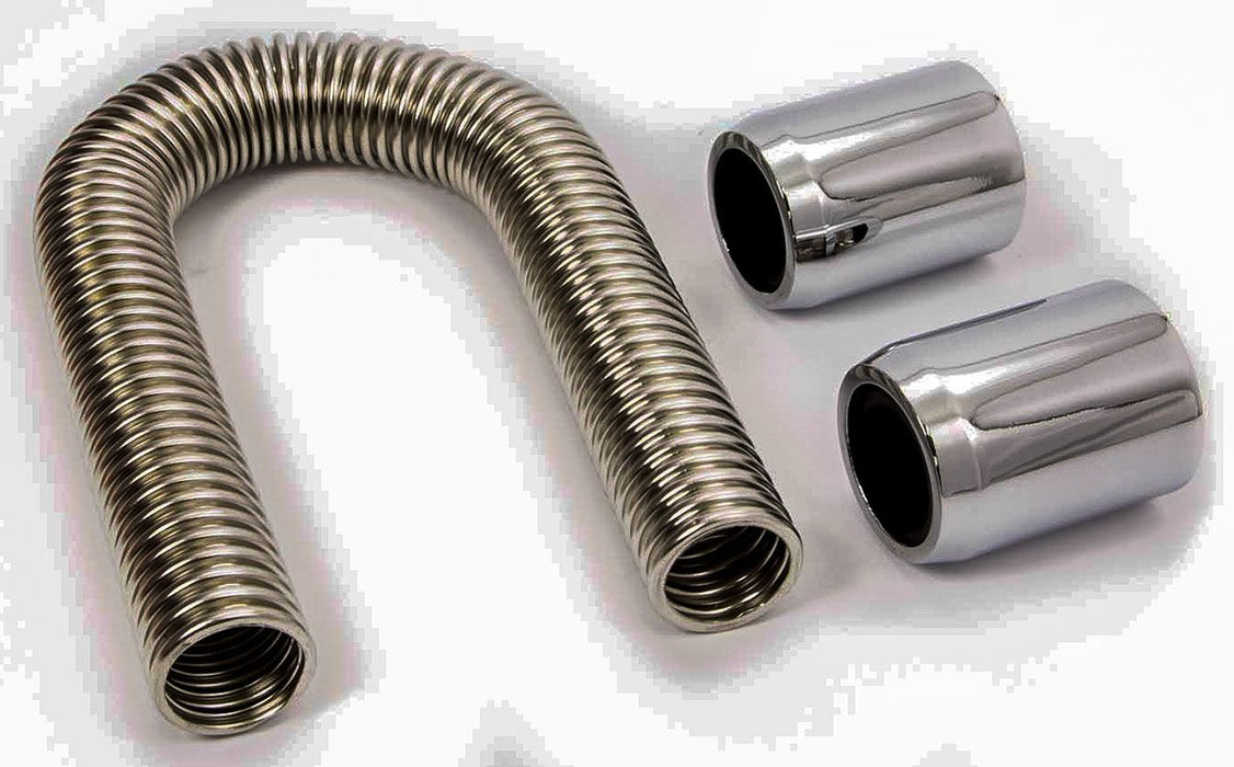 Stainless Steel Heater Hose Kit, 44" Hose Length with Polished End Caps RPCR7313