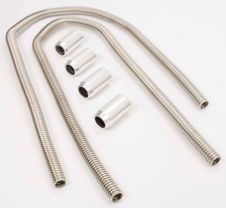 Stainless Steel Radiator Hose Kit, 44" Hose Length with Chrome End Caps RPCR7314