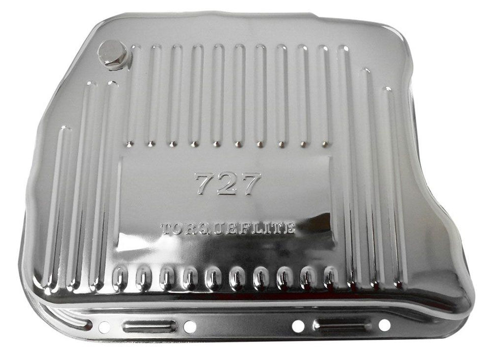 Chrome Steel Transmission Pan, Finned, Extra Capacity 1-3/4" Deeper then Stock R