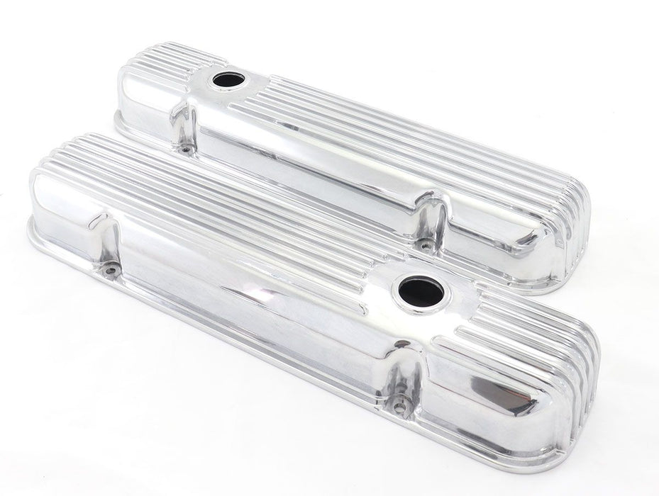 Polished Aluminium Valve Cover, Finned Style RPCR7660