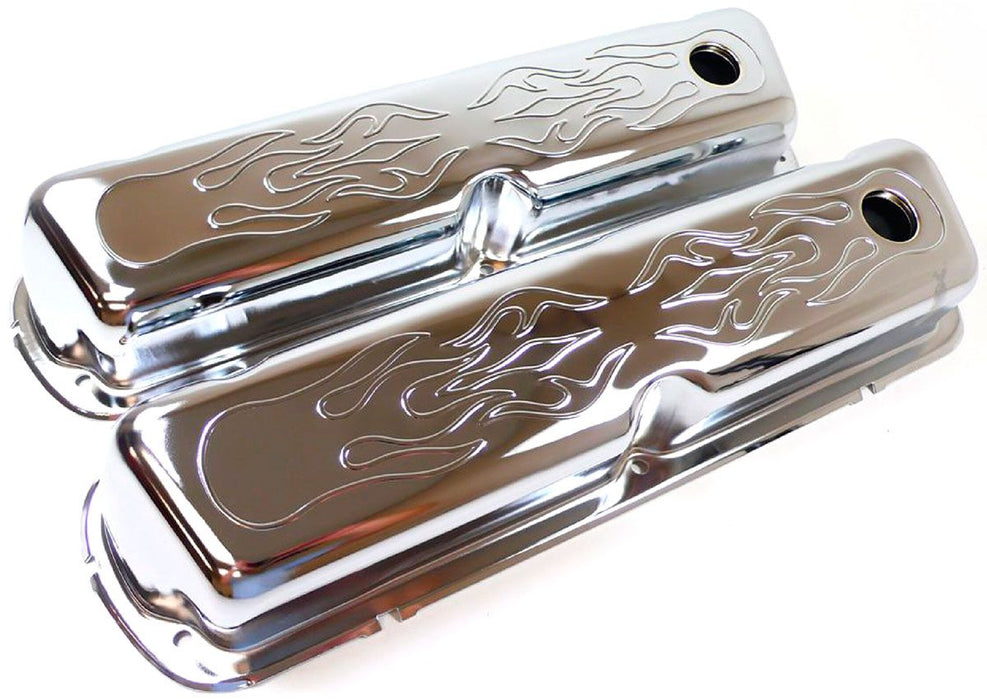 Chrome Steel Flamed Valve Covers RPCR8237