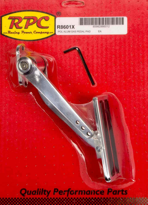 Aluminium Throttle Pedal with Rubber Insert (Polished Finish) RPCR8601X