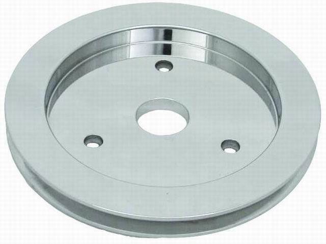 Polished Aluminium Crankshaft Lower Pulley, Single Groove, 6.60" Dia, 2.30" Bolt