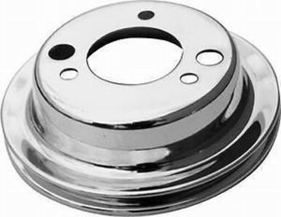 Polished Aluminium Crankshaft Lower Pulley, Double Groove, 6.60" Dia, 2.30" Bolt