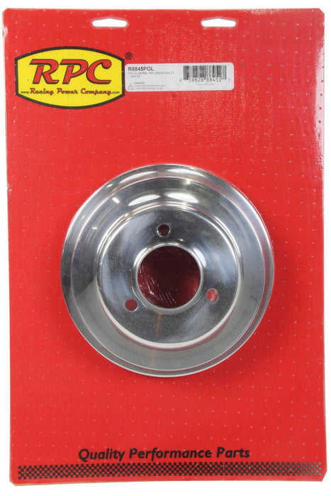 Polished Aluminium Crankshaft Lower Pulley, Triple Groove, 7.80" Dia, 2.30" Bolt