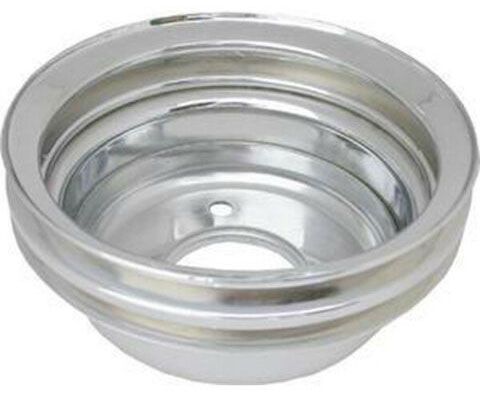 Chrome Steel Crankshaft Lower Pulley, Double Groove Groove 6-5/8" Dia, 2-3/4" De