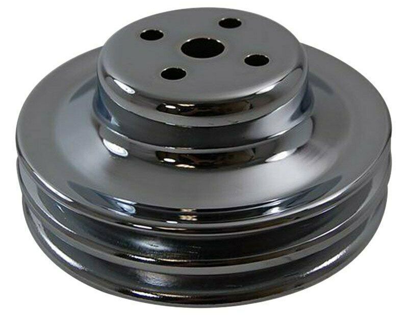 Chrome Steel Water Pump Upper Pulley, Double Groove Groove 6-7/8" Dia, 2-1/4" De