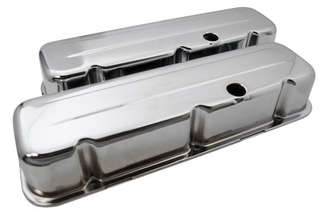 Chrome Steel Valve Covers, Tall 3-5/8", Baffled RPCR9235