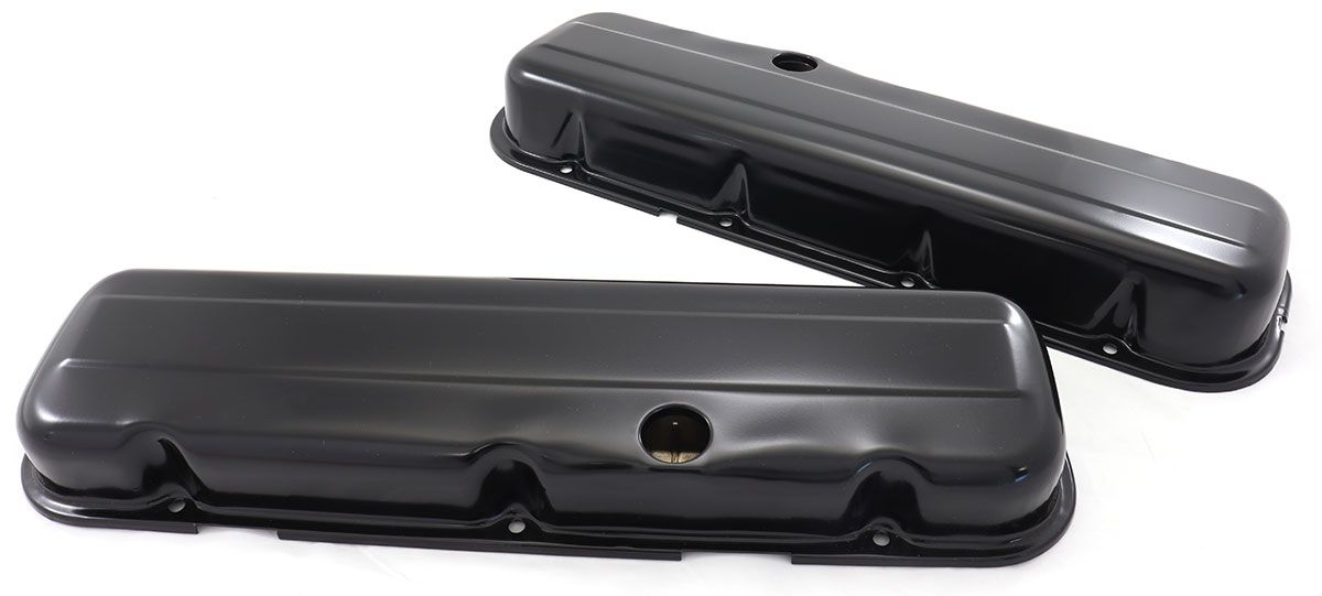 Black Steel Valve Covers, Short 2-5/8", Baffled RPCR9236BK