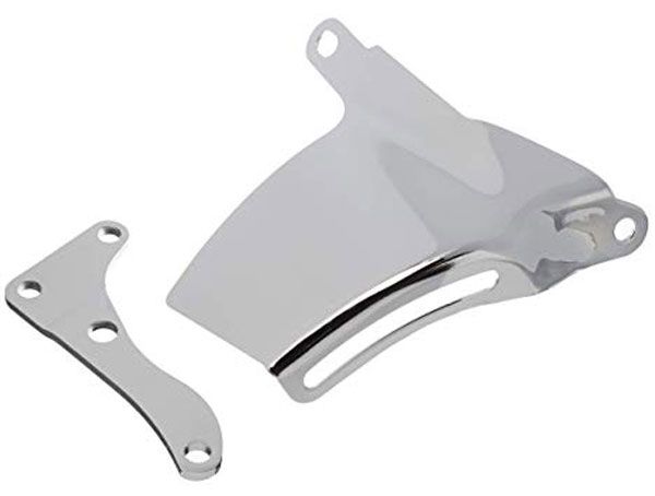 Chrome Steel Alternator Bracket, OEM (Top Bracket Bolts to Thermostat Housing) R