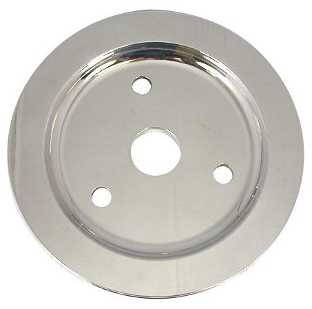 Polished Aluminium Crankshaft Lower Pulley, Single Groove , 6.60" Dia, 1.75" Bol