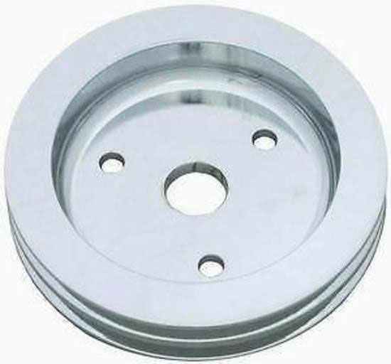 Polished Aluminium Crankshaft Lower Pulley, Double Groove , 6.60" Dia, 1.75" Bol