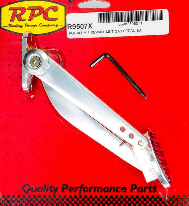 Polished Aluminium Firewall Mount Gas Pedal RPCR9507X