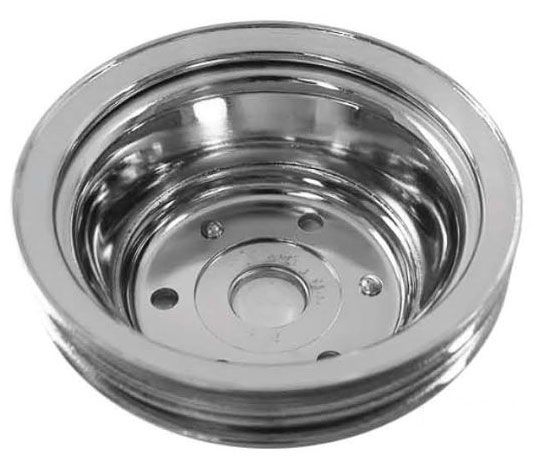 Chrome Steel Crankshaft Pulley, Double Groove 6.90" Dia, 2.30" Bolt Circle RPCR9