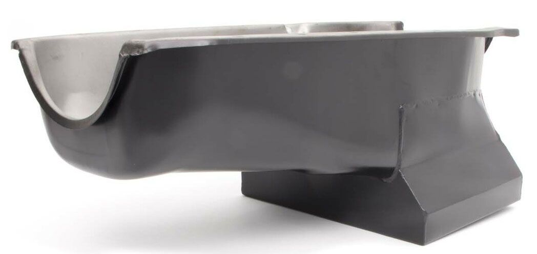 Black Steel Drag Race Oil Pan, 8-1/4" Deep with 1 Trap Door (Drivers side dipsti