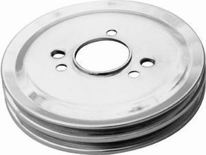 Chrome Steel Crankshaft Lower Pulley, Double Groove, 7.30" Dia, 2.30" Bolt Circl