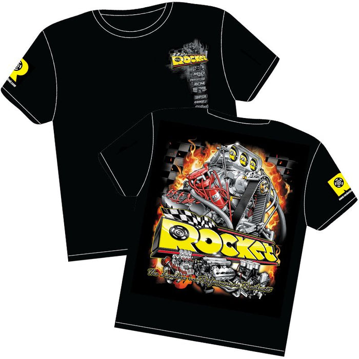 Rocket T-Shirt Black with Rocket Logos RT1-3XL