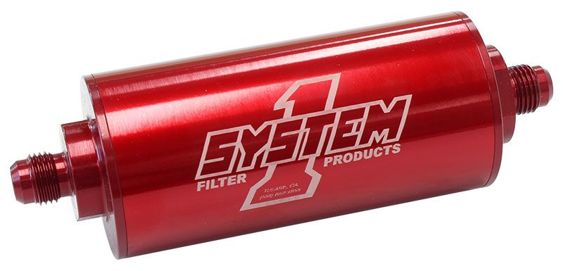 Medium Billet In-Line Fuel Filter Red Anodized SY201-203406