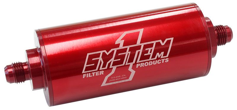 Medium Billet In-Line Fuel Filter Red Anodized SY201-203410