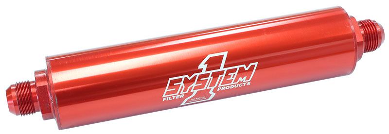 Extra Long Billet In-Line Fuel Filter Red Anodized SY203-229412