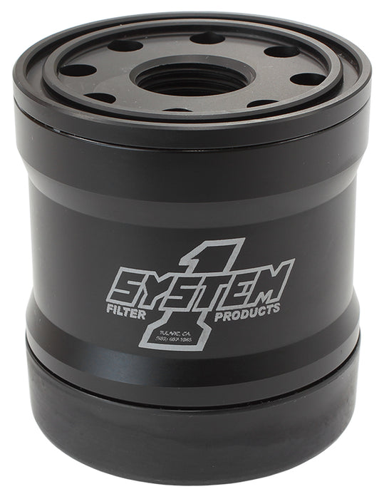 Spin On Oil Filter 3" Long Black Anodized with Metric Threads SY210-314