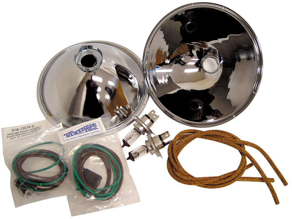 Vintique Inc 12V Halogen Headlight Reflector Kit VI48-13027-QK12