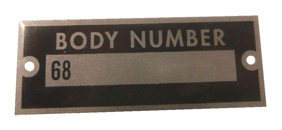 Vintique Inc Body Number Plates VI68-18651