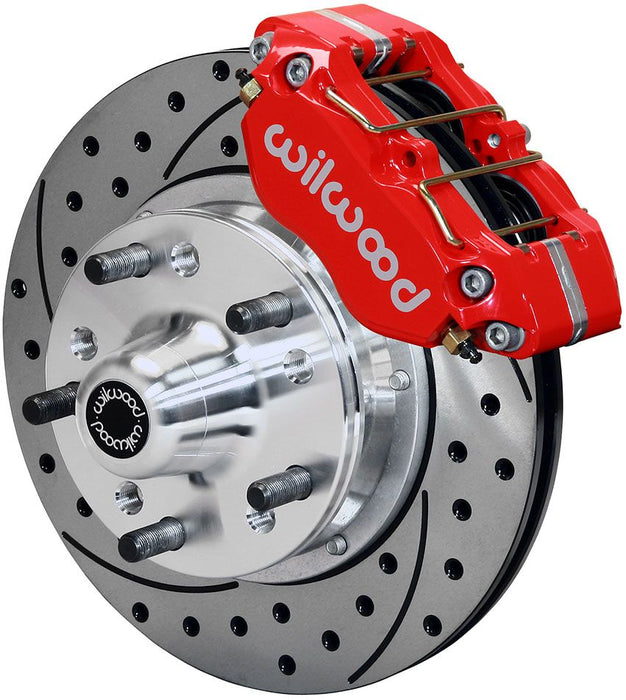 Dynapro Dust-Boot Front Brake Kit - 4-Piston 11" - Red Caliper WB140-13202-DR