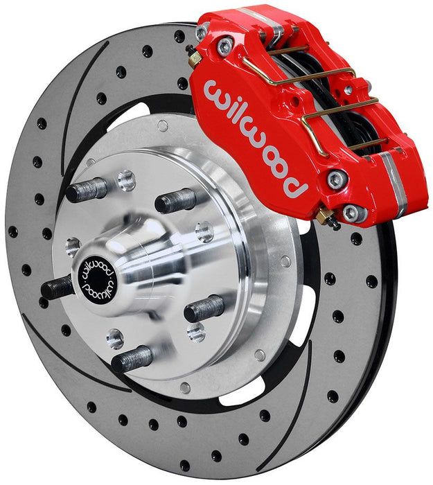 Dynapro Dust-Boot Front Brake Kit - 4-Piston 12.19" - Red Caliper WB140-13203-DR