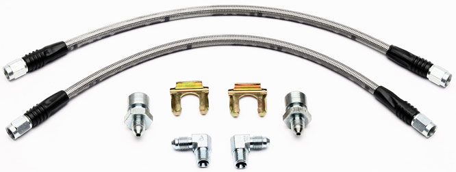 Universal 14" Braided Flexline Kit, 3/8"-24 Chassis Fittings WB220-7056