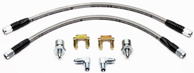 Universal 18" Braided Flexline Kit, 3/8"-24 Chassis Fittings WB220-8307