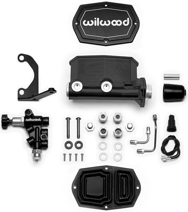 Compact Tandem Master Cylinder Kit, 1" Bore, Black WB261-14963-BK