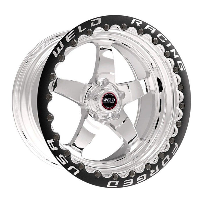 RT-S S71 15 x 9.33" Wheel, Polished with Black Center and Single Beadlock for M/T