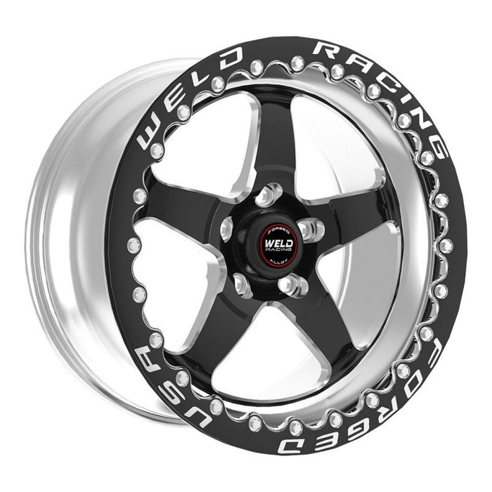 RT-S S71 15 x 8" Wheel, Polished with Black Center and Single Beadlock for M/T