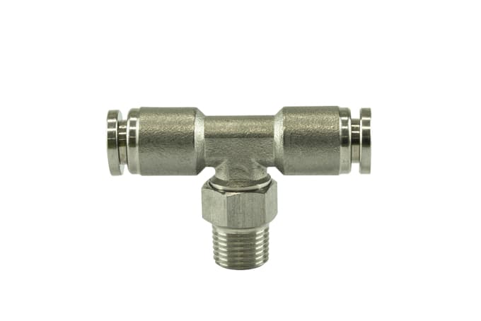 1/8" NPT Tee Pushloc Fitting - SS - 1/4"