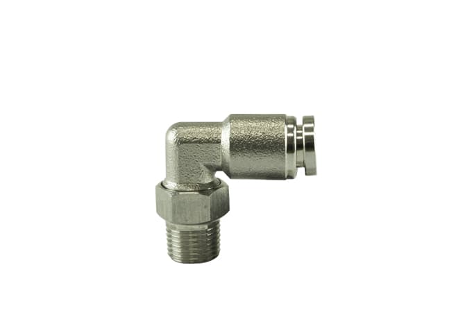 1/8" NPT 90º Pushloc Fitting - SS - 1/4"