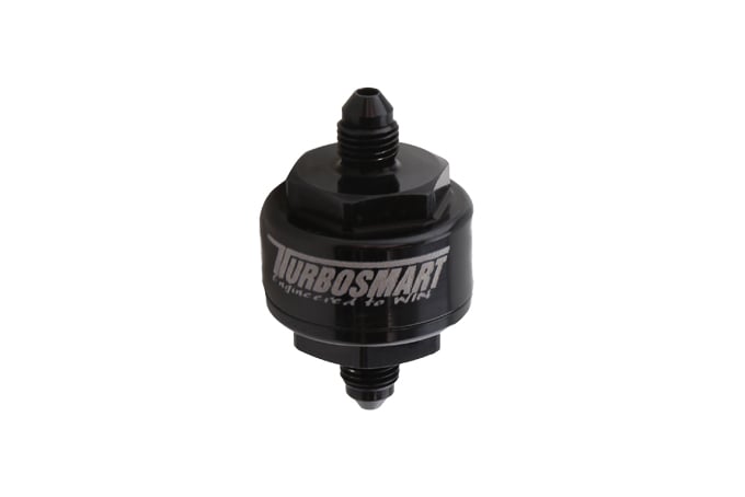 Billet Turbo Oil Feed Filter 44UM, -4AN, Black TS-0804-1002